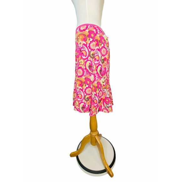 Sigrid Olsen A line Skirt Vintage Floral Womens Size 10 Side Zipper Loop & Hook - Picture 2 of 9